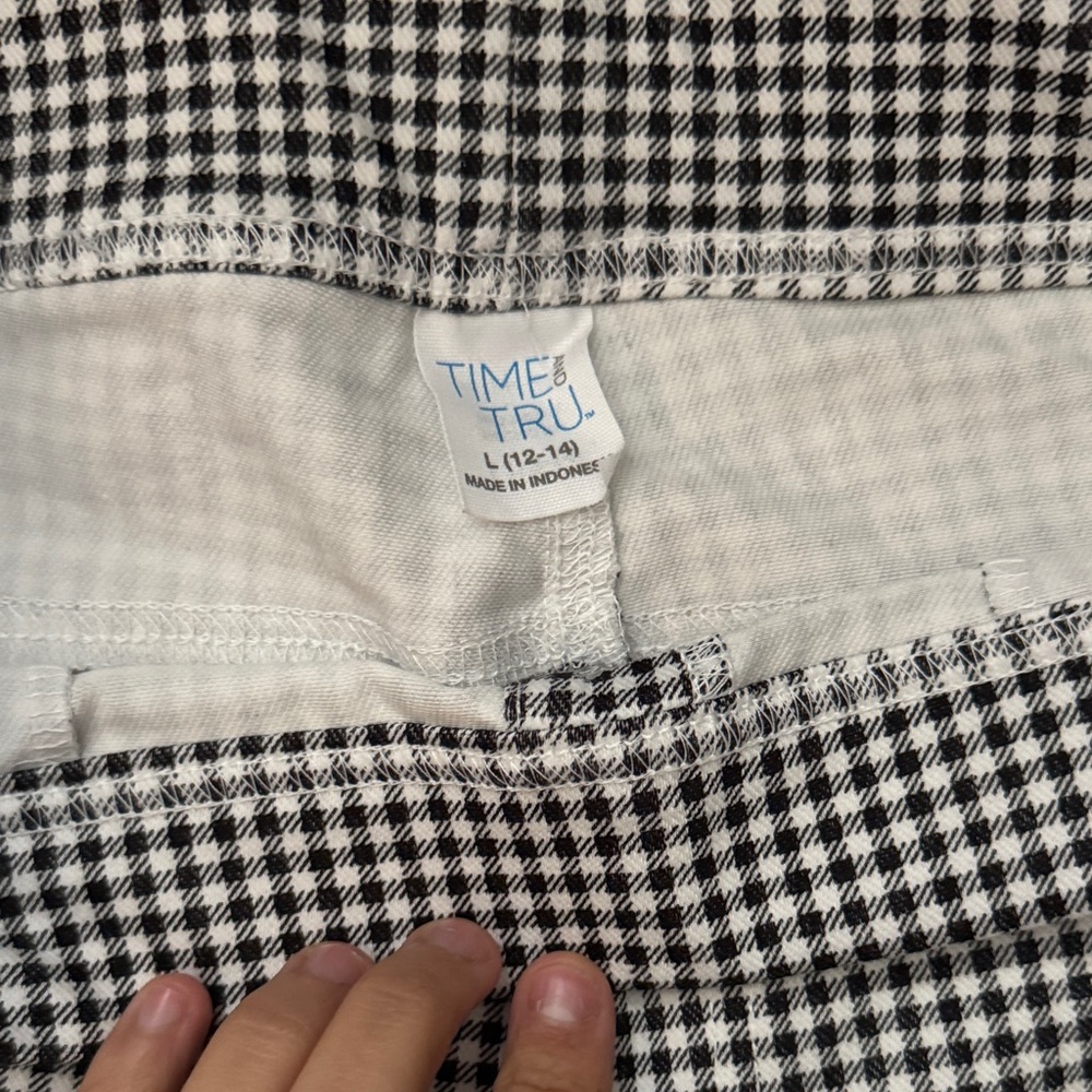 Time and Tru Black and White Checkered Pants - Picture 2 of 3